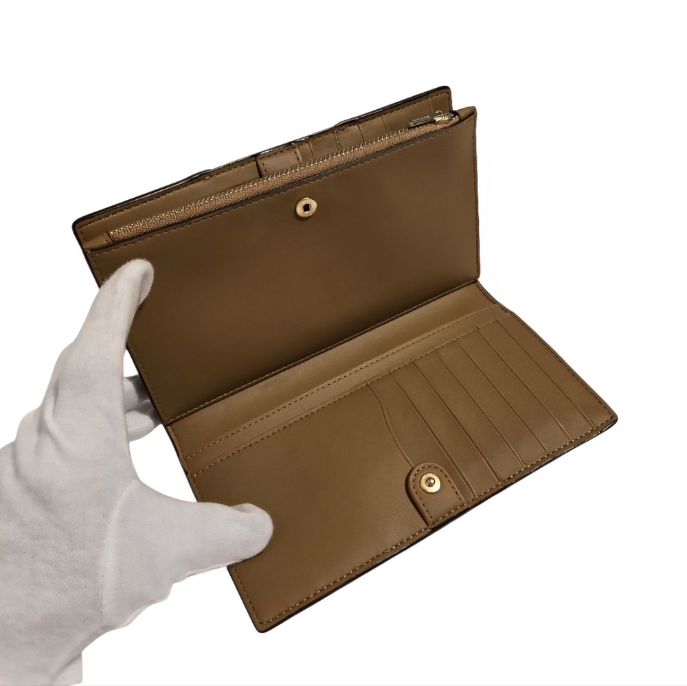 Coach Slim Zip Wallet In Signature Canvas With Stripe - Picture 6 of 13